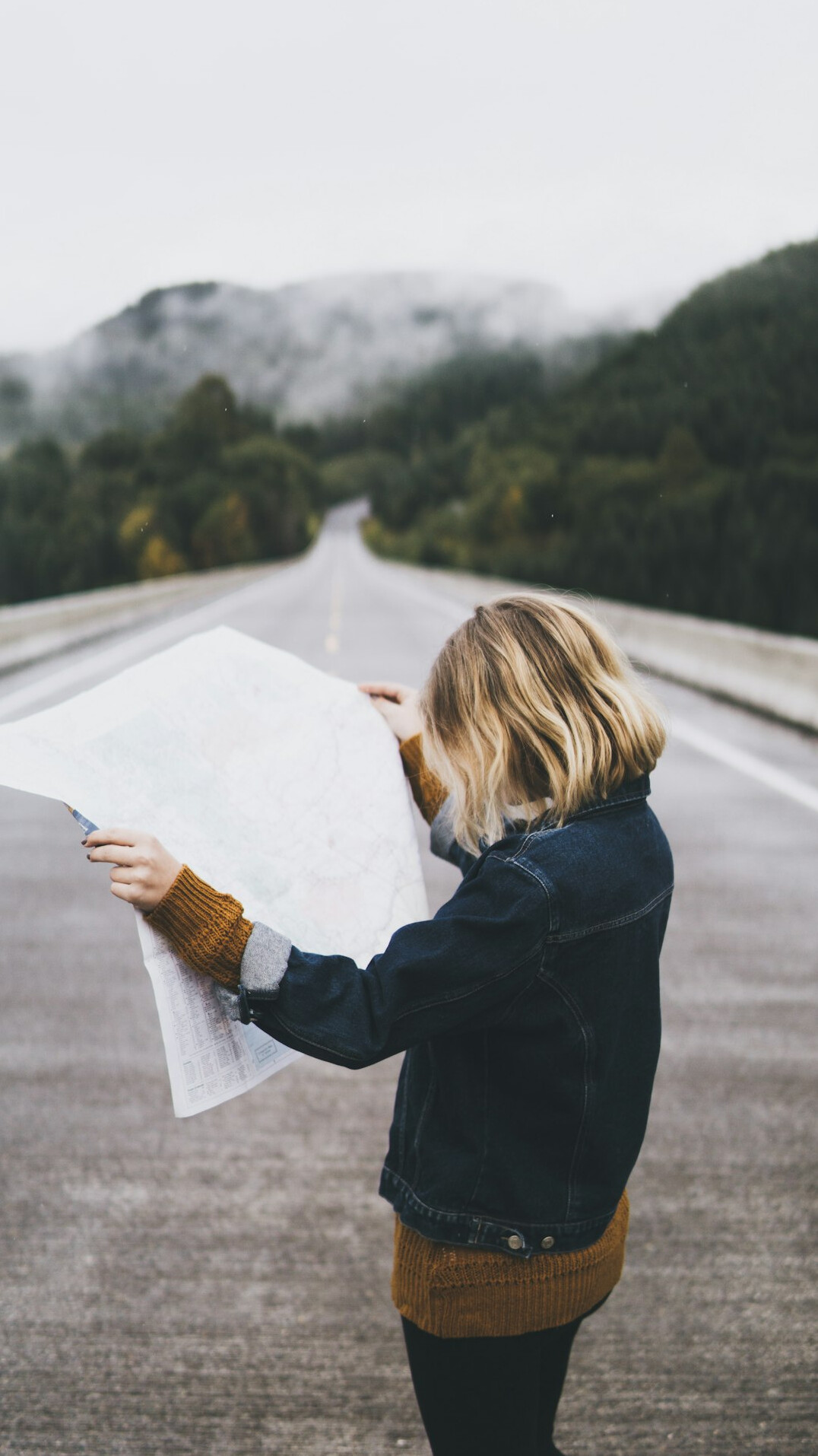 person searching map